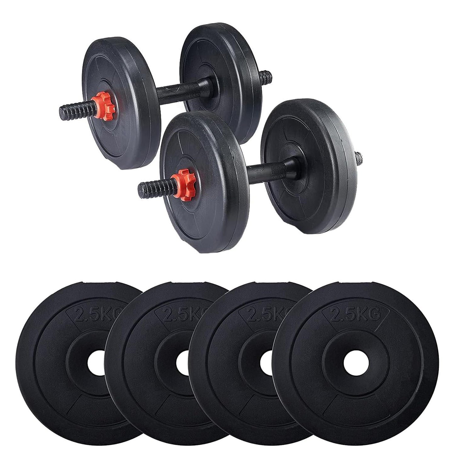 StarX 10 Kg PVC Plates Dumbbells Set