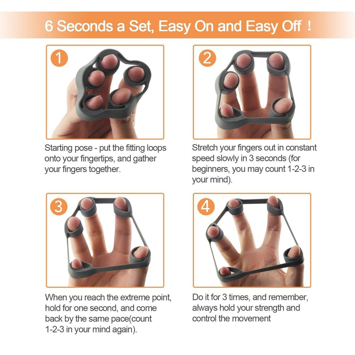 Serveuttam Hand Grip Strengthener Finger Exerciser | Palm Exercising Tool with Different Resistance Level | Strengthen Forearm and Fingers | Guitar Playing Tools (Finger Exerciser 3 Set)