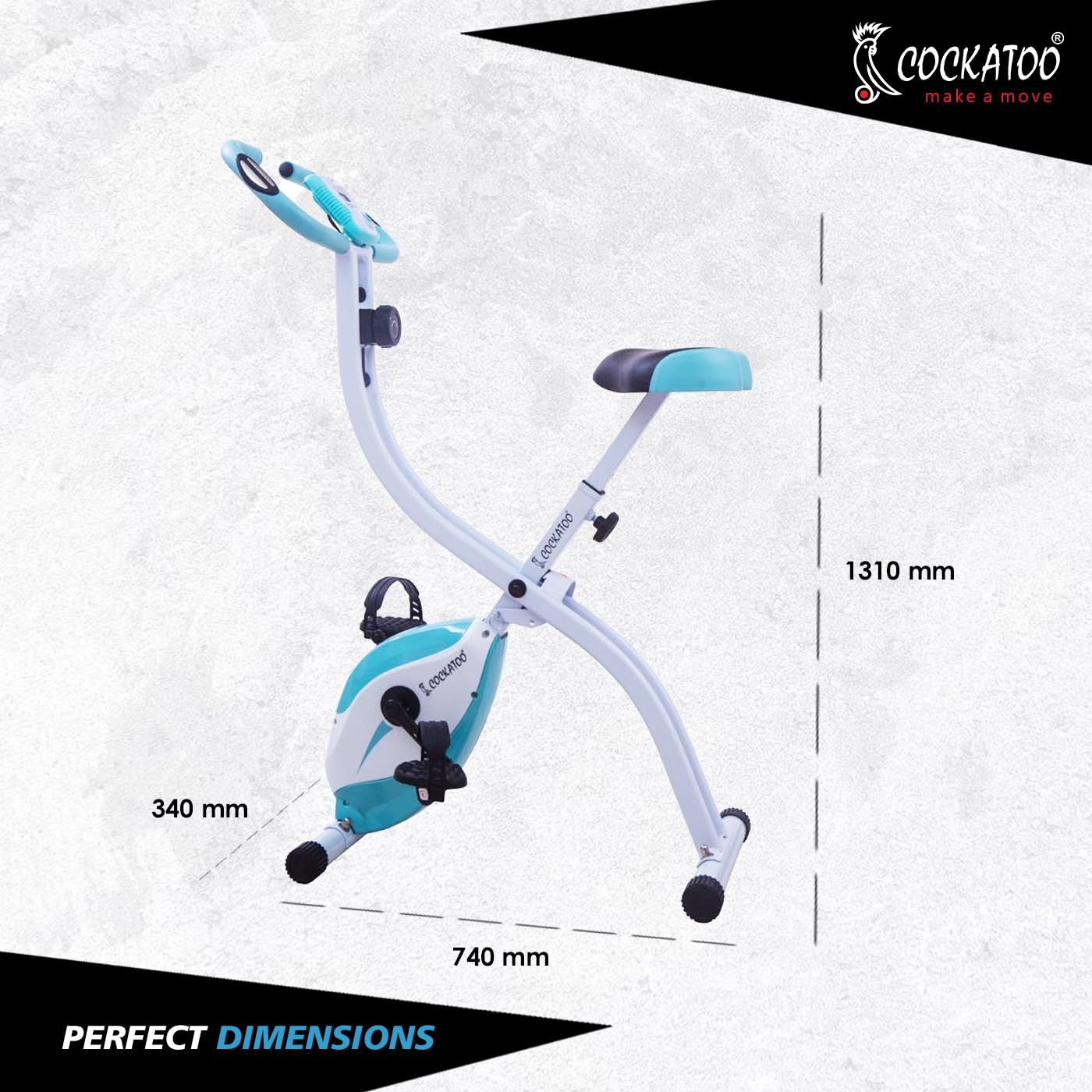 Cockatoo CXB-05 Smart Series Foldable X-Exercise Bike with 8 Level Manual Tension