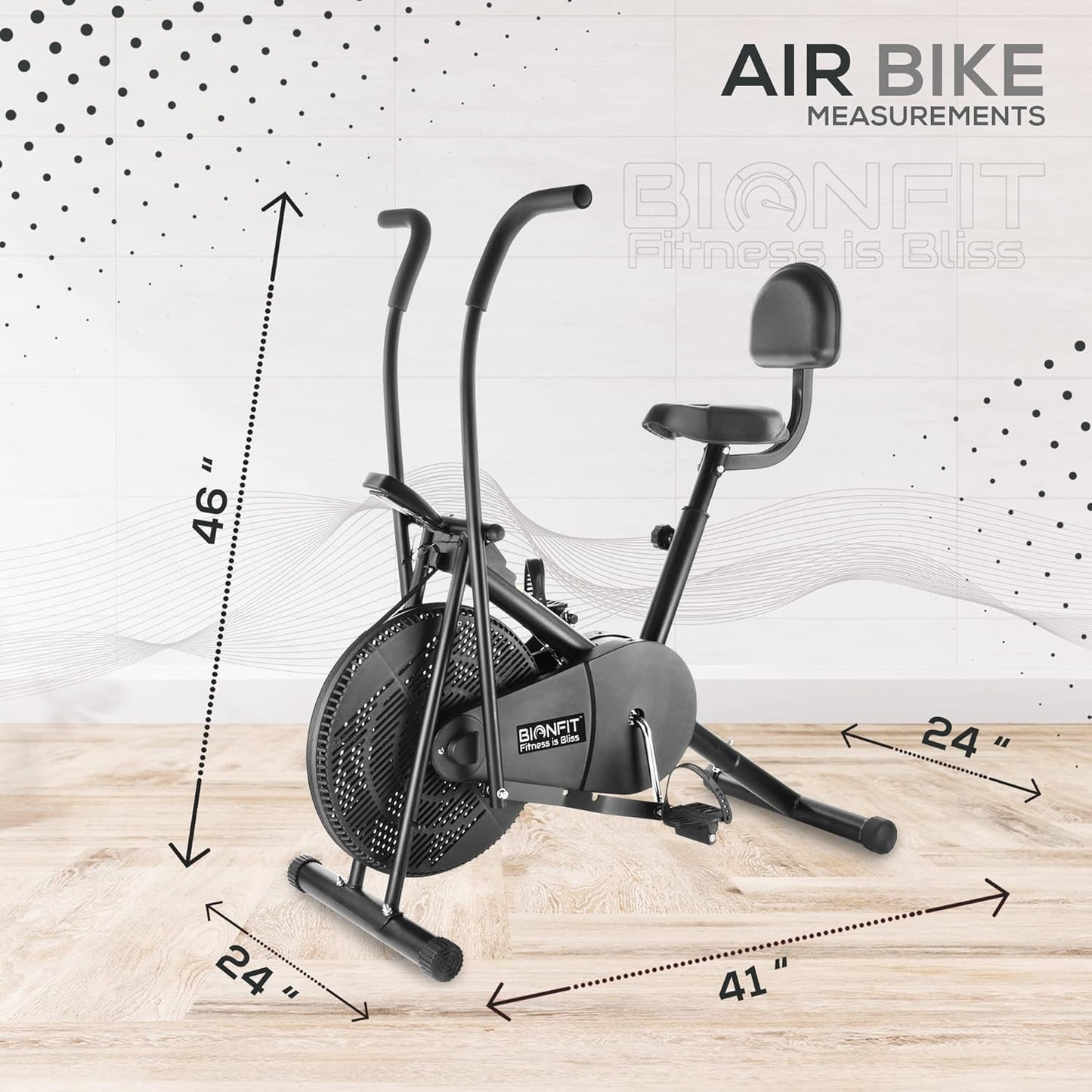 BIONFIT® Moving Handle Exercise Bike for Home Gym |Air Bike with Back Support Seat | 2-Year Warranty | Upright Gym Cycle for Weight Loss & Cardio | Max User Weight: 120 Kg | Installation Support