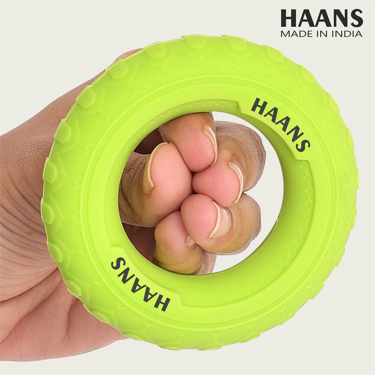 HAANS Silicone Hand Strenghtener Ring, Silicone Ring for Men & Women, Rubber Rings fit for Gym Sports, O Ring, Green