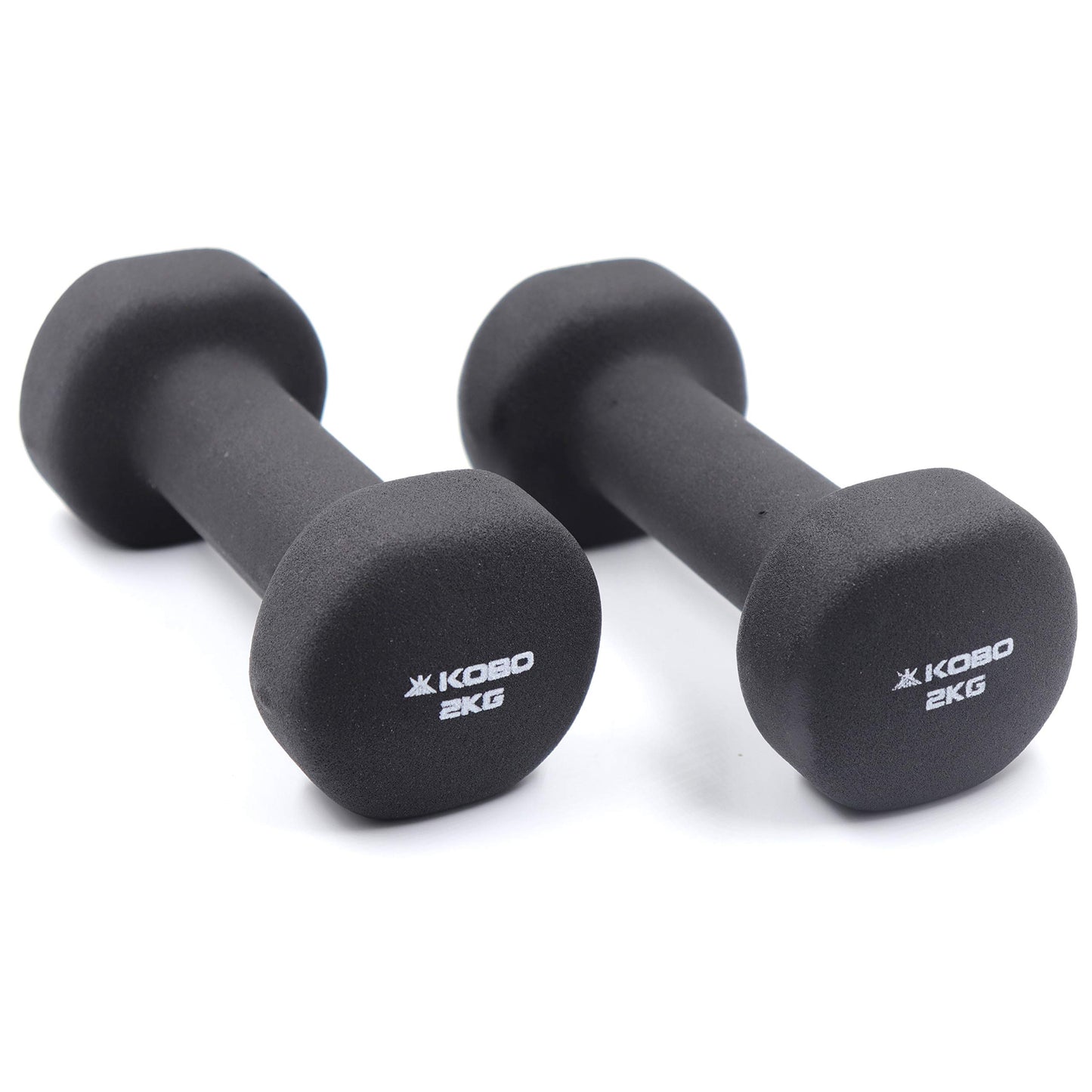 Kobo HOME GYM EXERCISE 2 KG X 2 (Total 4 KG) CARDIO AEROBIC TRAINING FITNESS GRIPPY NEOPRENE COATED FIXED WEIGHT DUMBBELL (PAIR)