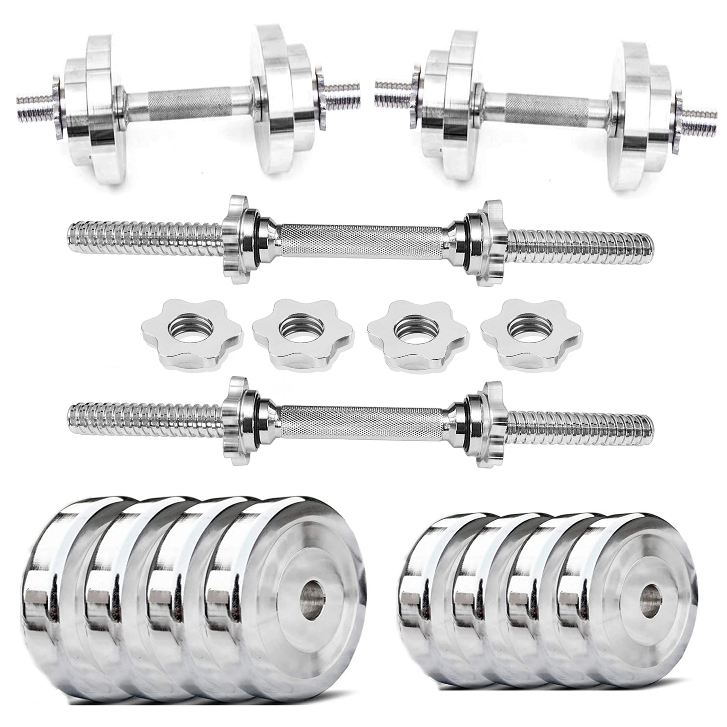 BULLAR Dumbbell, Dumbbell Set, Steel Dumbbell Set 10kg, Adjustable Dumbbells Set With Steel Weight Plates With One Pair of Dumbbell Rod, Dumbbell Set For Home Gym Workout, Fitness Equipment