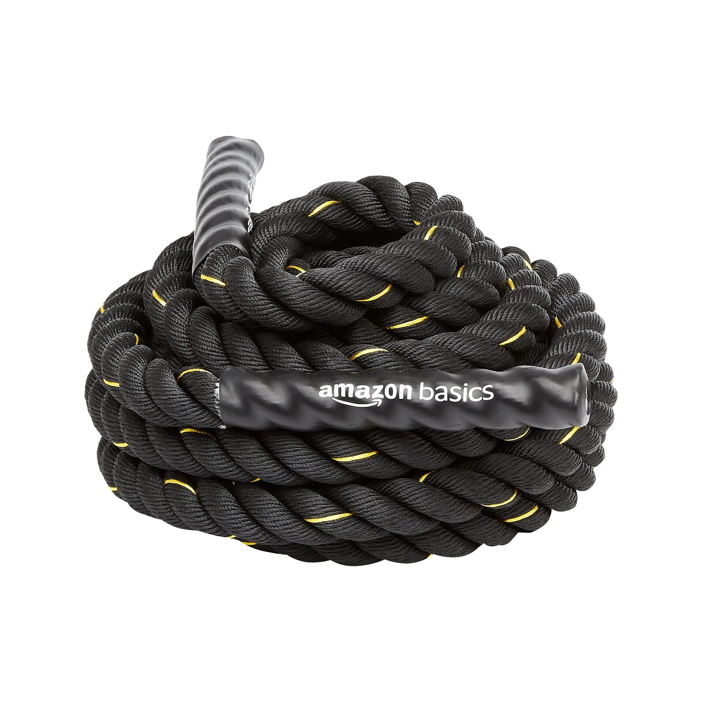 amazon basics, AmazonBasics 1.5in Exercise Rope for Strength Training, 30ft, Polyester, Black