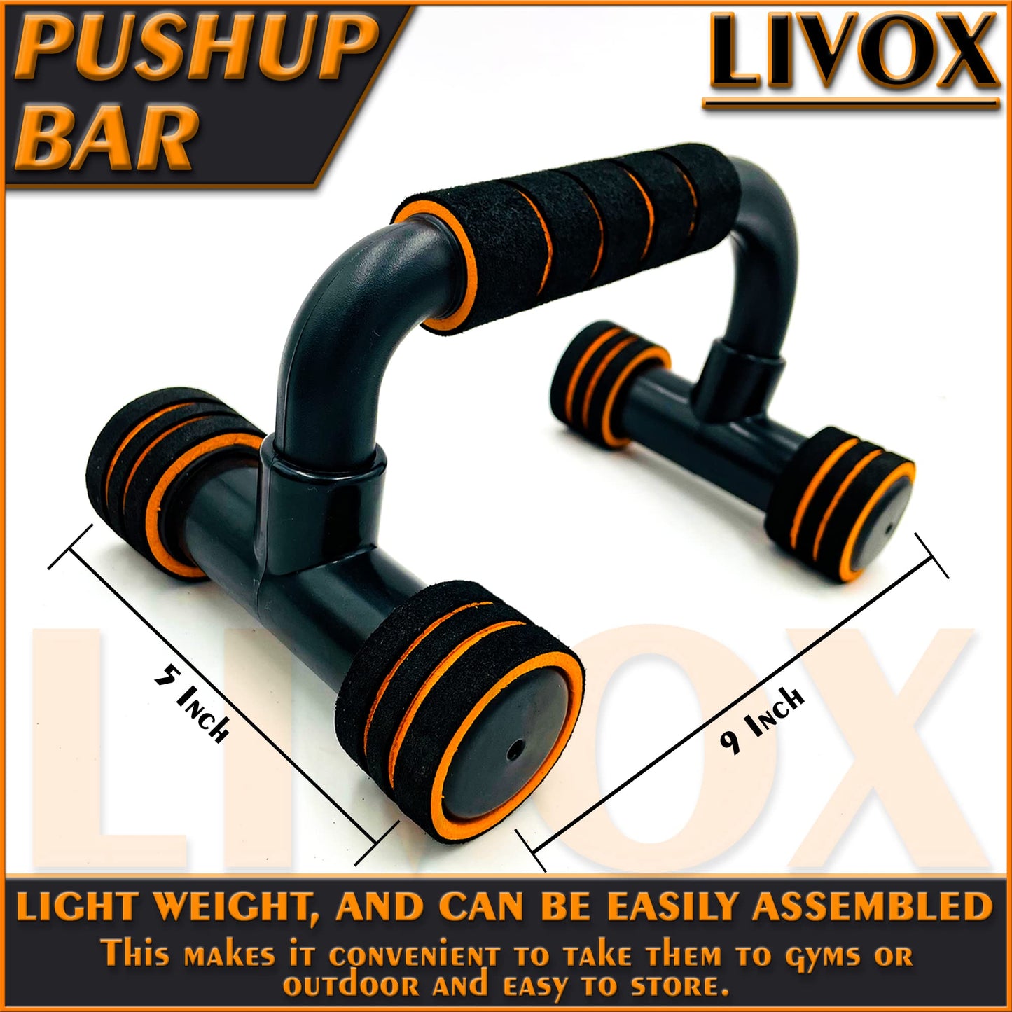 LIVOX Double Abs Wheel Roller Toning Resistance Tube Band with Push-up Bar Gym Exercise Equipment Combo Set for Men and Women Home Workout Kit